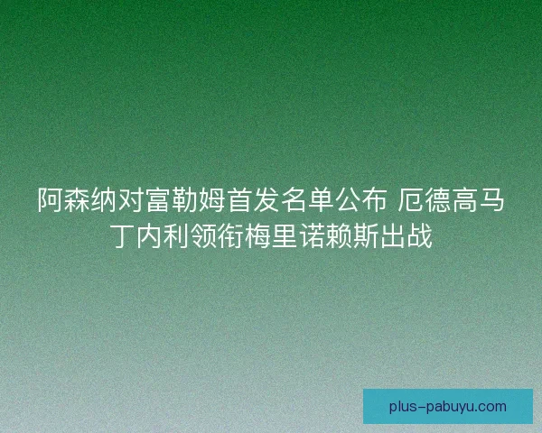 阿森纳对富勒姆首发名单公布 厄德高马丁内利领衔梅里诺赖斯出战 阿森纳对富勒姆首发名单公布 厄德高马丁内利领衔梅里诺赖斯出战