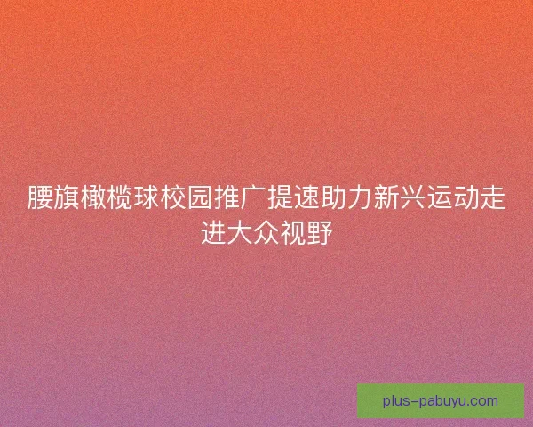 腰旗橄榄球校园推广提速助力新兴运动走进大众视野 腰旗橄榄球校园推广提速助力新兴运动走进大众视野