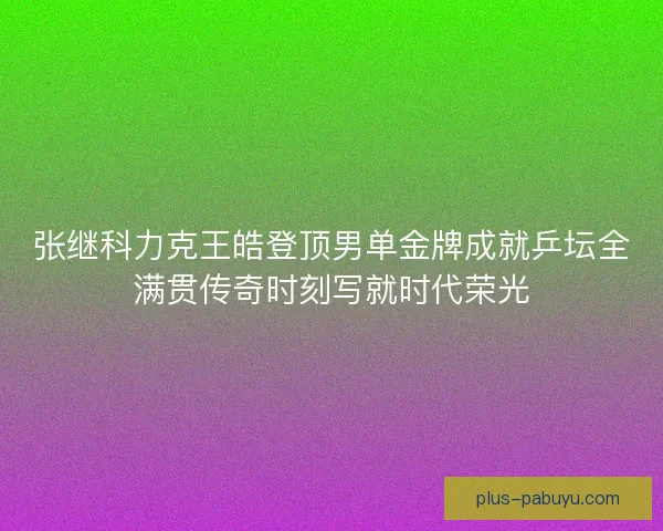 张继科力克王皓登顶男单金牌成就乒坛全满贯传奇时刻写就时代荣光 张继科力克王皓登顶男单金牌成就乒坛全满贯传奇时刻写就时代荣光