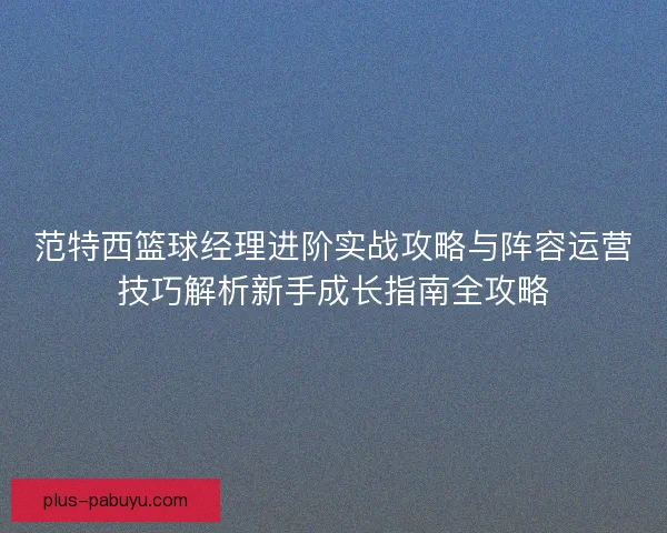 范特西篮球经理进阶实战攻略与阵容运营技巧解析新手成长指南全攻略